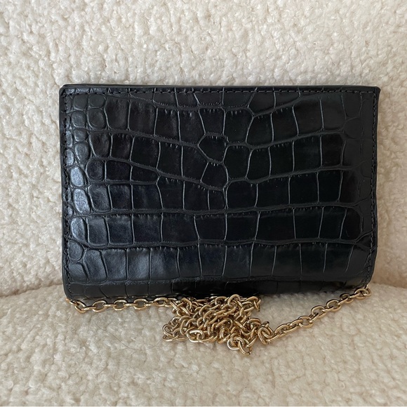 Larroude Erin clutch in black stamped leather - Picture 6 of 8
